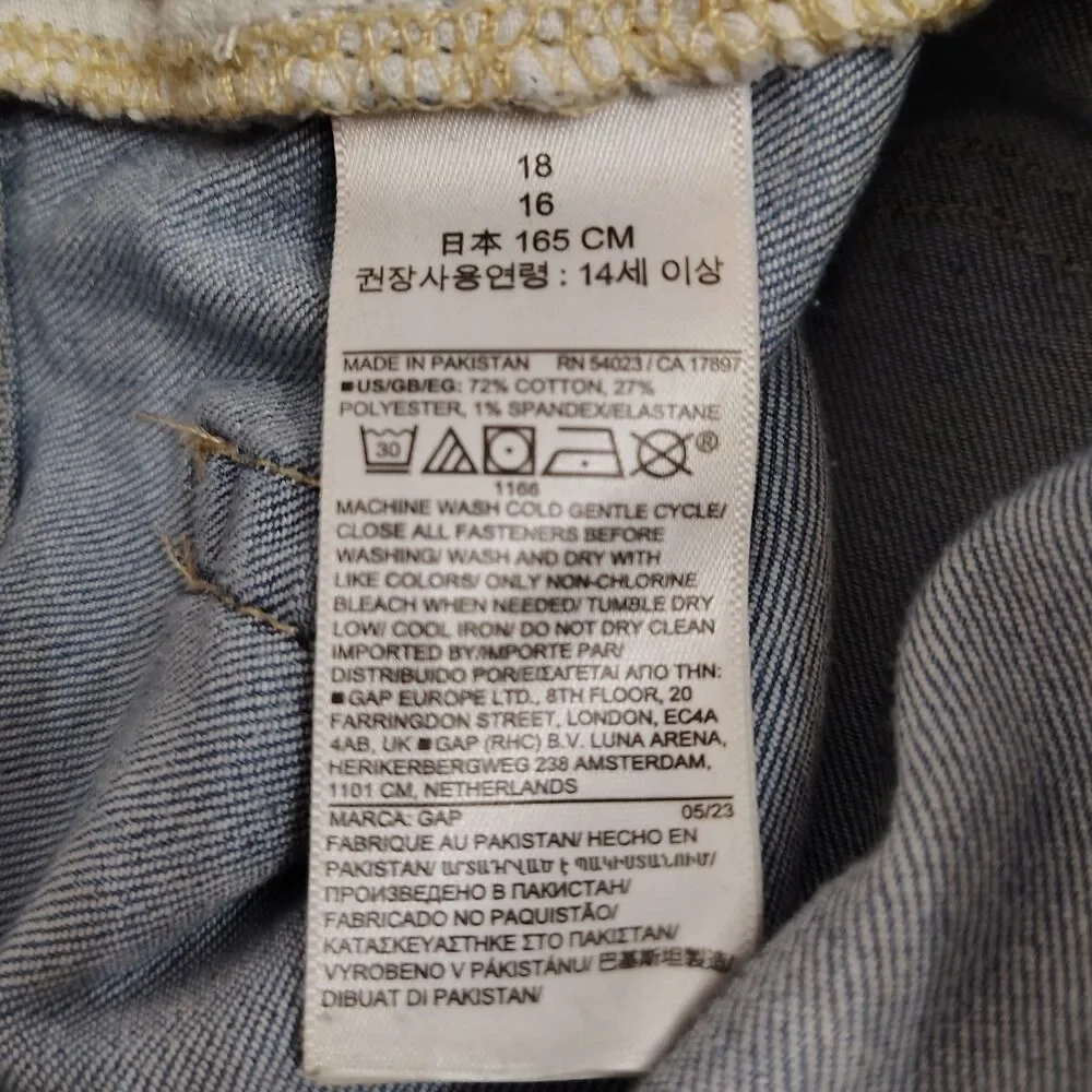 GAP 70's Flare High Rise Sz 18 Tween Girls Light Wash Stretch Jeans